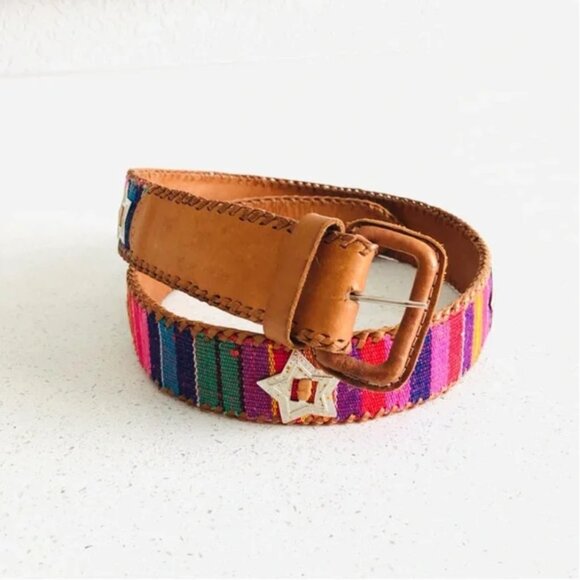 Vintage / Boho Southwestern Navajo Design Concho Belt - Picture 3 of 11